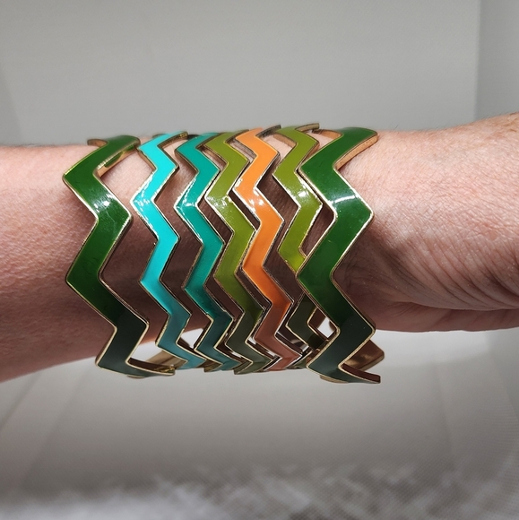 Chevron zig zag bangles - Picture 1 of 8